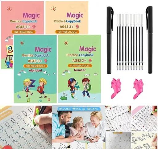 Magic Reusable Writing Book for Kids – Evaporative Ink Practice Notebook (Set of 2, Rewritable Learning Book)