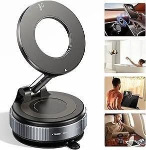 Magnetic Vacuum Suction Mobile Phone Holder – Compact Hands-Free Bracket for Cars, Desks & Home (Pack of 1)