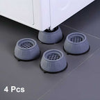 Anti-Vibration Pads for Washing Machine & Dryer – Shock-Absorbing Furniture Feet (Pack of 4, Grey) | Noise Reduction, Anti-Slip, Height Raising Pads