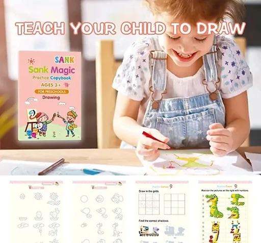 Magic Reusable Writing Book for Kids – Evaporative Ink Practice Notebook (Set of 2, Rewritable Learning Book)